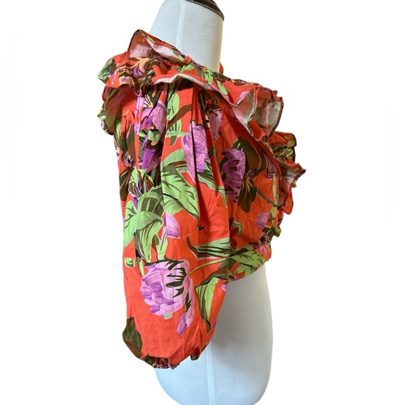 Love the Label puff sleeve crop wrap top size Small - Picture 3 of 7